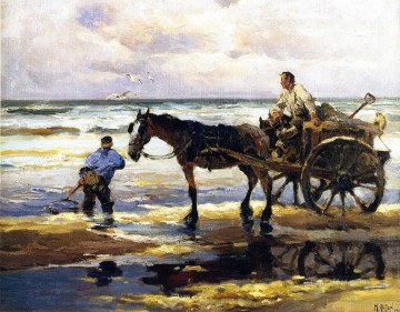 マティアス・J・アルテンの潮干狩り馬 Oil Paintings